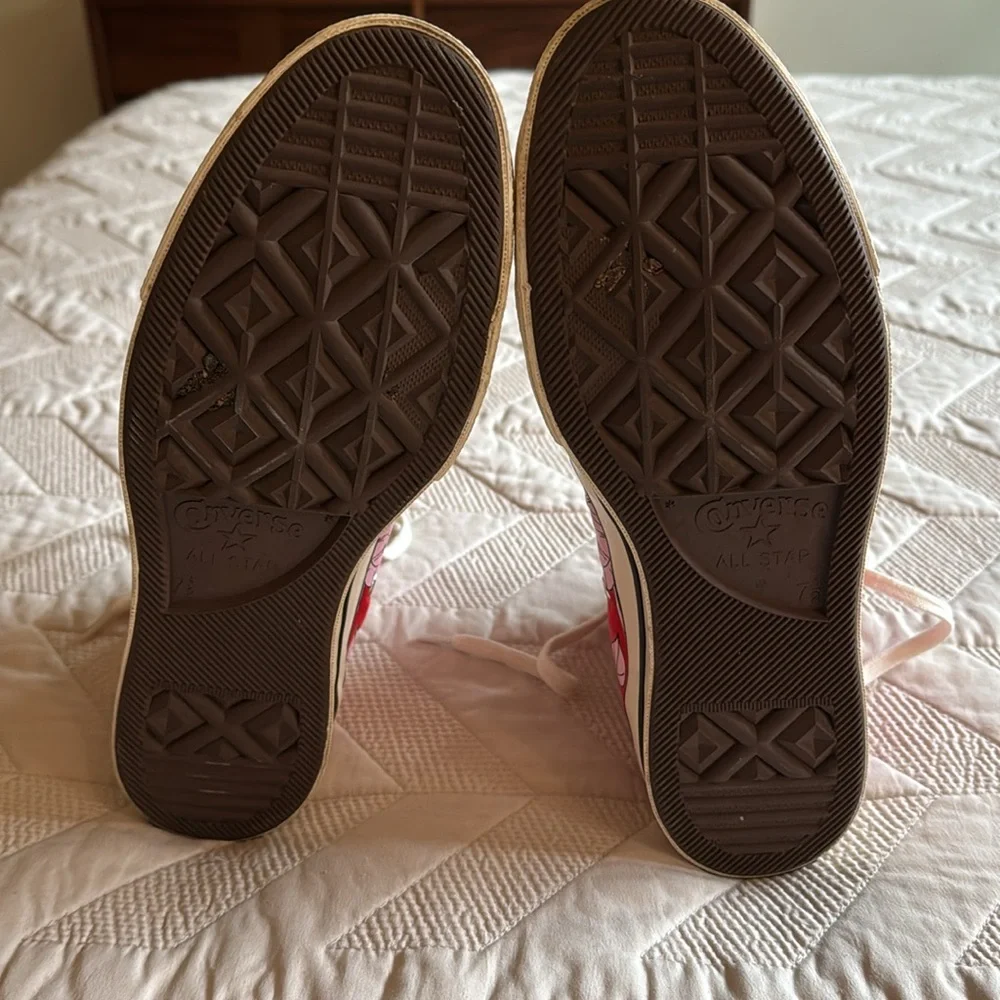 Converse Women's Red & Pink Floral High-Top Sneakers - Picture 4 of 4